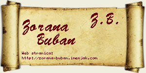 Zorana Buban vizit kartica